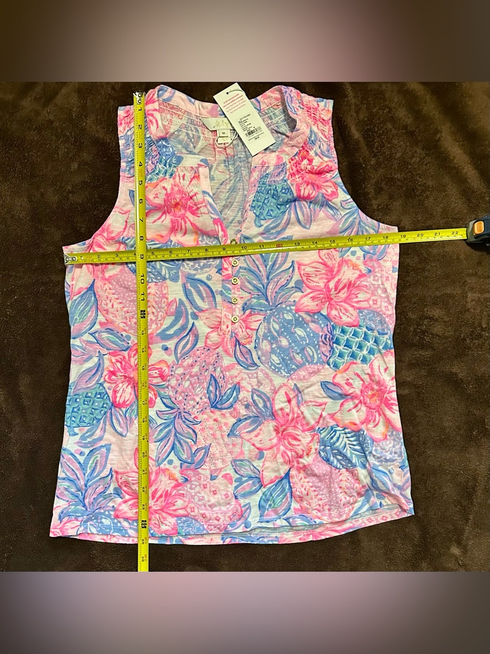 Lilly Pulitzer Medium Essie Tank in Pink Isle Snappy Turtle - Picture 3 of 4